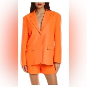 Beulah neon orange oversized blazer & shorts set S